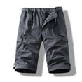 thumbnail image 1 of Xysaqa Men's Big & Tall Cargo Shorts, Mens Casual Elastic Waistband Athletic Shorts Men Lightweight Outdoor Travel Hiking Short with Multi Pockets 3X 4X 5X Summer Savings, 1 of 4