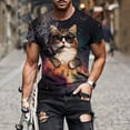 thumbnail image 1 of Xysaqa Men's Big & Tall Funny Graphic Tees Mens Summer T-Shirts Casual Crewneck Cool Party Short Sleeve Novelty Cats Printed Shirts Mens Shirts 3X 4X 5X Summer Savings, 1 of 5