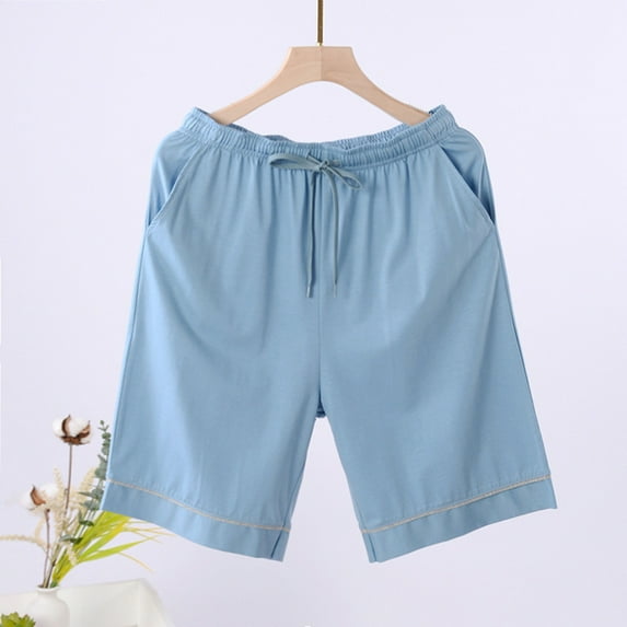 Xysaqa Men's Big & Tall Lounge Shorts Summer Casual Elastic Waist Pajama Shorts Comfy Cotton Short Pockets Gym Workout Shorts for Jogger Running 2X 3X 4X