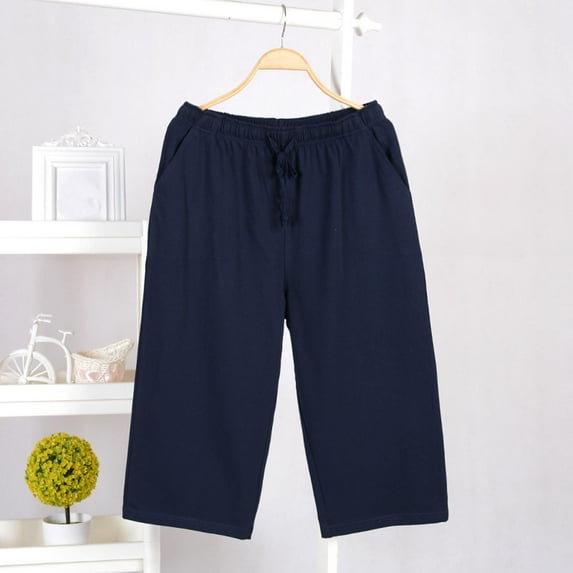 Xysaqa Men's Big & Tall Pajama Short Pants Cotton Soft Comfy Lounge Shorts for Men Knee Length Loose Fitted Yoga Workout Long Shorts Casual Jogger Sweat Shorts with Pockets 2X 3X 4X