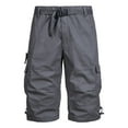 thumbnail image 1 of Xysaqa Men's Casual Big & Tall Cargo Shorts Below Knee Relaxed Fitted Multi-Pocket Pants Straight Leg Work Outdoor 3/4 Long Shorts 3X 4X 5X (No Belt) Summer Savings, 1 of 8