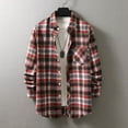 thumbnail image 1 of Xysaqa Men's Casual Long-Sleeve Plaid Shirts Comfy Cotton Shirt Pocket Buttons Down Loose Regular Fit T-Shirts for Men and Teen Boys M-3XL, 1 of 3