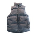 thumbnail image 1 of Xysaqa Men's Corduroy Sleeveless Padded Jacket Coat Vests Warm Stand Collar Puffer Vests for Men Outdoor Casual Vests with Pockets M-4XL (Regular & Big & Tall Size), 1 of 3
