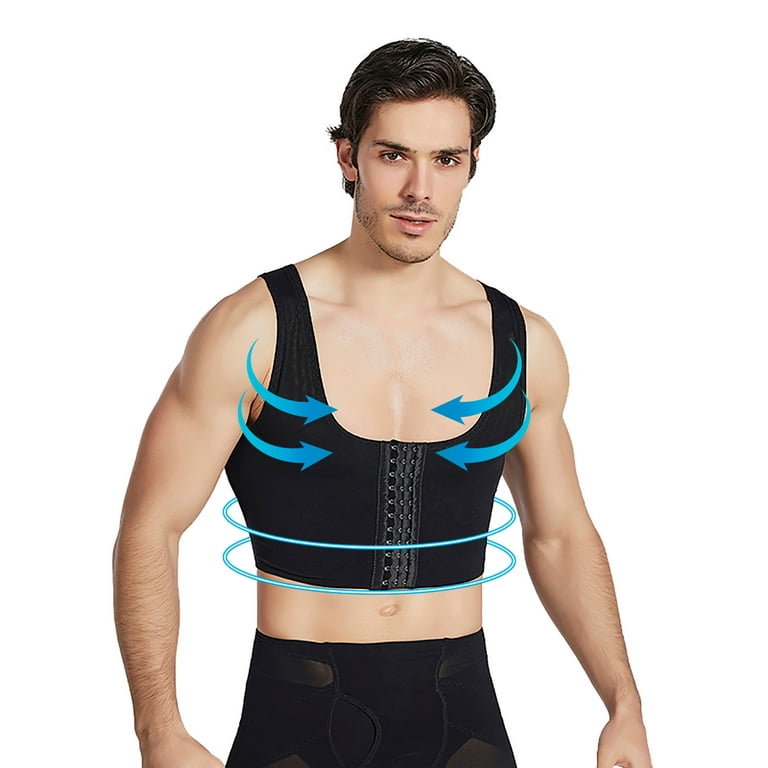 Waist Trainer for Men Underwear Chest Compression Shirt Tummy