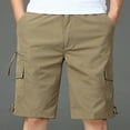 thumbnail image 1 of Xysaqa Men's Elastic Waisted Cargo Shorts, Casual Outdoor Relaxed Fitted Work Shorts With Multi Pockets M-3XL (No Belt), 1 of 6