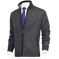thumbnail image 1 of Xysaqa Men's Fashion Cable Knitted Cardigan Sweater Full Zip Slim Fitted Sweaters Casual Long Sleeve Business Work Sweater Jackets with Pockets Dark Gray, 1 of 3