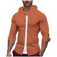 thumbnail image 1 of Xysaqa Men's Fashion Hoodies Shirts Casual Cotton Linen Spring Fall Tops for Men Lightweight Long Sleeve Hooded Jackets S-3XL Summer Savings, 1 of 8