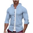 thumbnail image 1 of Xysaqa Men's Fashion Hoodies Shirts Casual Cotton Linen Spring Fall Tops for Men Lightweight Long Sleeve Hooded Jackets S-3XL Summer Savings, 1 of 8