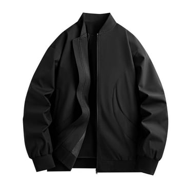 Xysaqa Men's Fashion Solid Lightweight Bomber Jacket Loose Spring Fall Windbreaker Full Zip Up Track Jackets for Men Casual Sportswear Long Sleeve Flight Jacket Coats M-5XL（Available in Big & Tall) B