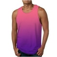 thumbnail image 1 of Xysaqa Men's Gym Workout Sports Tank Tops, Fashion Gradient Sleeveless Tee Summer Casual Big & Tall Shirts for Men S-4XL, 1 of 4