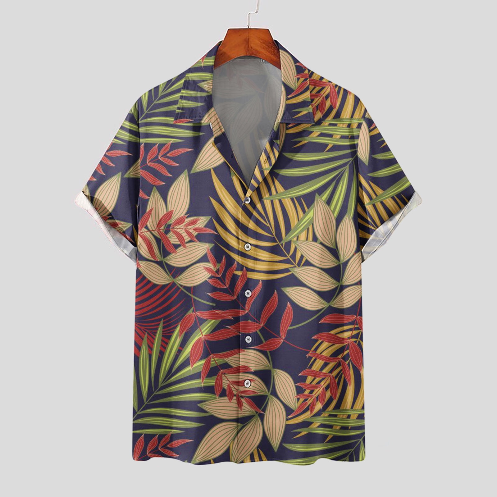 Xysaqa Men's Hawaiian Shirts Short Sleeve Casual Button-Down T Shirt Summer  Tropical Print Beach Party Holiday Top Tee (S-5XL Big & Tall)