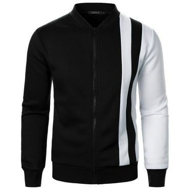 Xysaqa Men's Lightweight Full Zip Active Track Jacket Mens Fashion Slim Fitted Workout Running Jacket Men Casual Long Sleeve Athletic Sweatshirt with Pocket Black