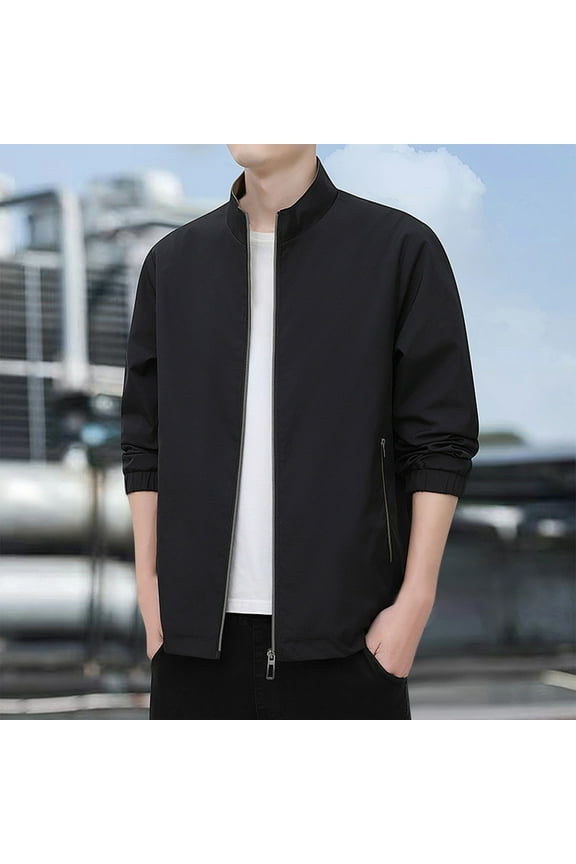 Men's Lightweight Golf Jacket Mens Windbreaker Casual Mens Light Jacket Stylish Business Work Jackets M-5XL(Available in Big & Tall) Black