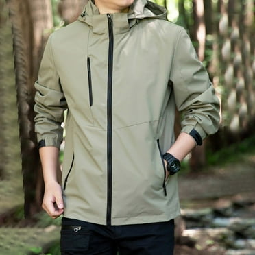 Xysaqa Men's Lightweight Jackets with Hood, Mens Waterproof Windbreaker Hoodies Jacket Hiking Coat for Outdoor Travel M-5XL (Regular & Big & Tall Size)