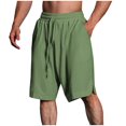 thumbnail image 1 of Xysaqa Men's Linen Shorts, Casual Cotton Elastic Waist Shorts for Men Knee Length Lightweight Summer Beach Short Pants with Pockets and Drawstring S-2XL Clearance, 1 of 6