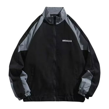 Xysaqa Men's Long Sleeve Flight Jacket Mens Casual Full Zip Up Lightweight Jacket Fashion Spring Fall Jacket Coats with Pockets Black