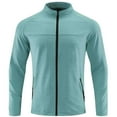 thumbnail image 1 of Xysaqa Men's Long Sleeve Quick Dry Athletic Jacket Mens Slim Fitted Full Zip Active Shirts Jacket Lightweight Elastic Running Workout Jackets Green, 1 of 3