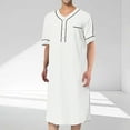 thumbnail image 1 of Xysaqa Men's Nightshirt Front Pocket Summer Short Sleeve Pajamas Lightweight Cotton Comfy Henley Sleep Shirt Loose Fitted Night Gown for Men S-3XL, 1 of 6