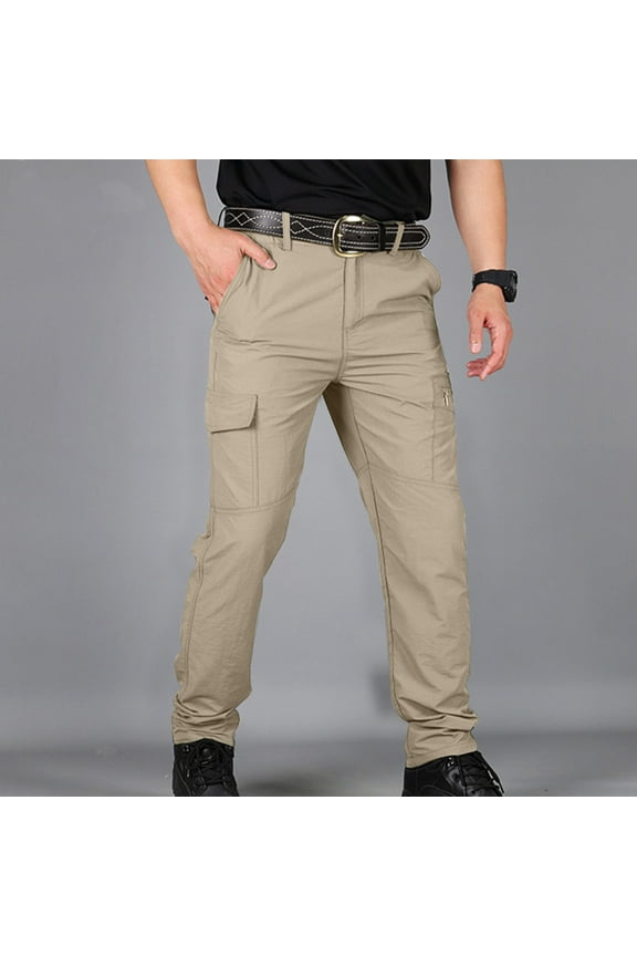 Men's Outdoor Quick-Dry Hiking Work Pants, Men Casual Lightweight Water Resistants Ripstop Fishing Mountain Pants with Pocket S-4XL