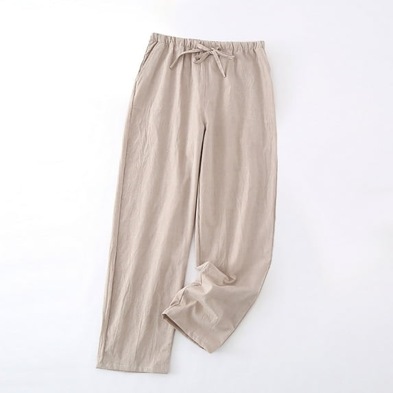 Xysaqa Men's Pajamas Pants Summer Sleepwear Lightweight Casual Lounge Jogger Yoga Pants Loose Fits Men Comfy Drawstring Pjs Bottoms with Pockets S-2XL Clearance