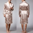 thumbnail image 1 of Xysaqa Men's Robes Summer Luxurious Kimono Soft Satin Robe Nightgown Long Sleeve Pajamas Printed Bathrobes Loungewear for Men L-3XL, 1 of 8