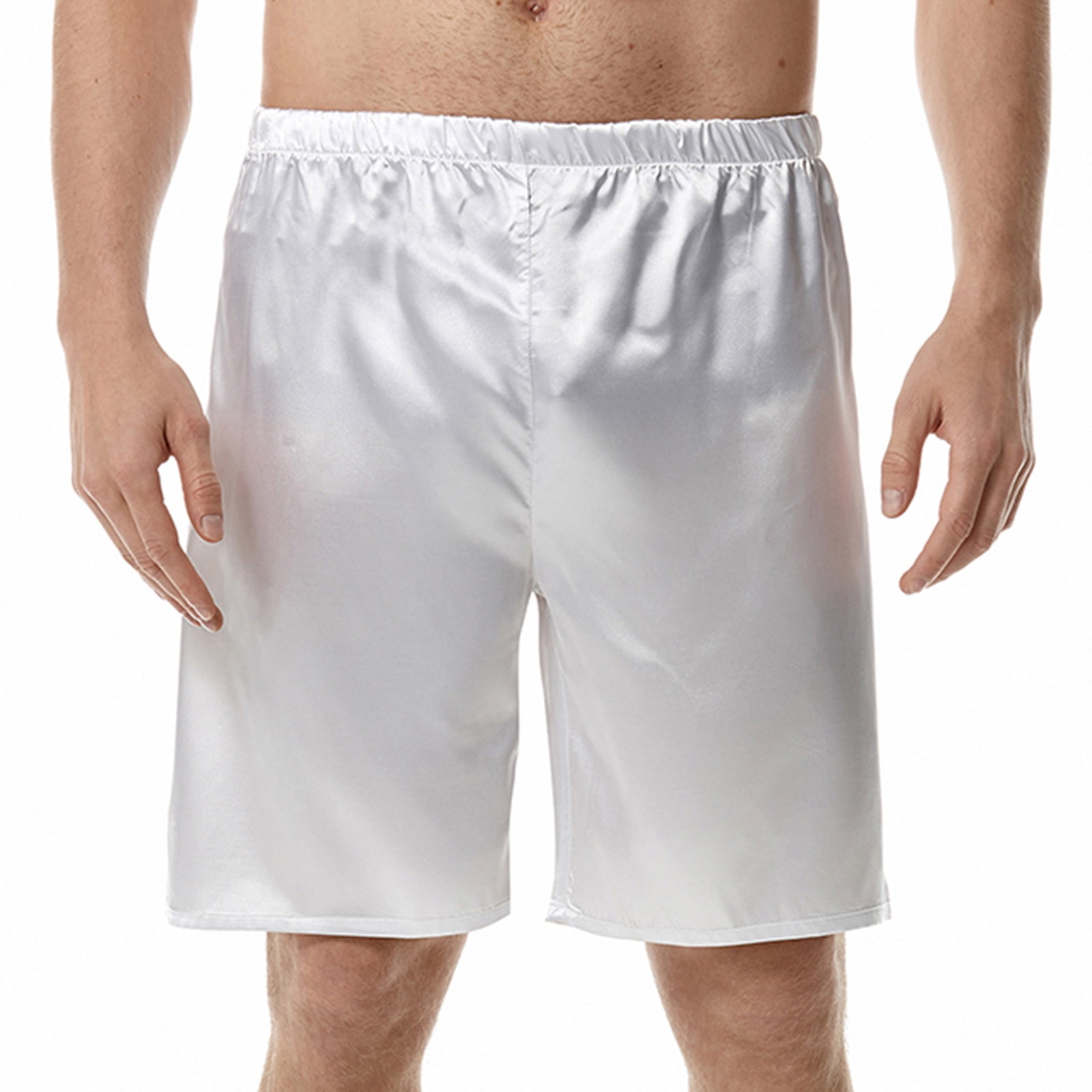 Xysaqa Men's Satin Pajama Shorts Soft Silky Sleep Shorts for Men Lounge ...