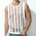 thumbnail image 1 of Xysaqa Men's Sheer Fishnet See-Through Tank Top, Sleeveless Muscle Workout T Shirt Mesh Transparent Tees Top, 1 of 4