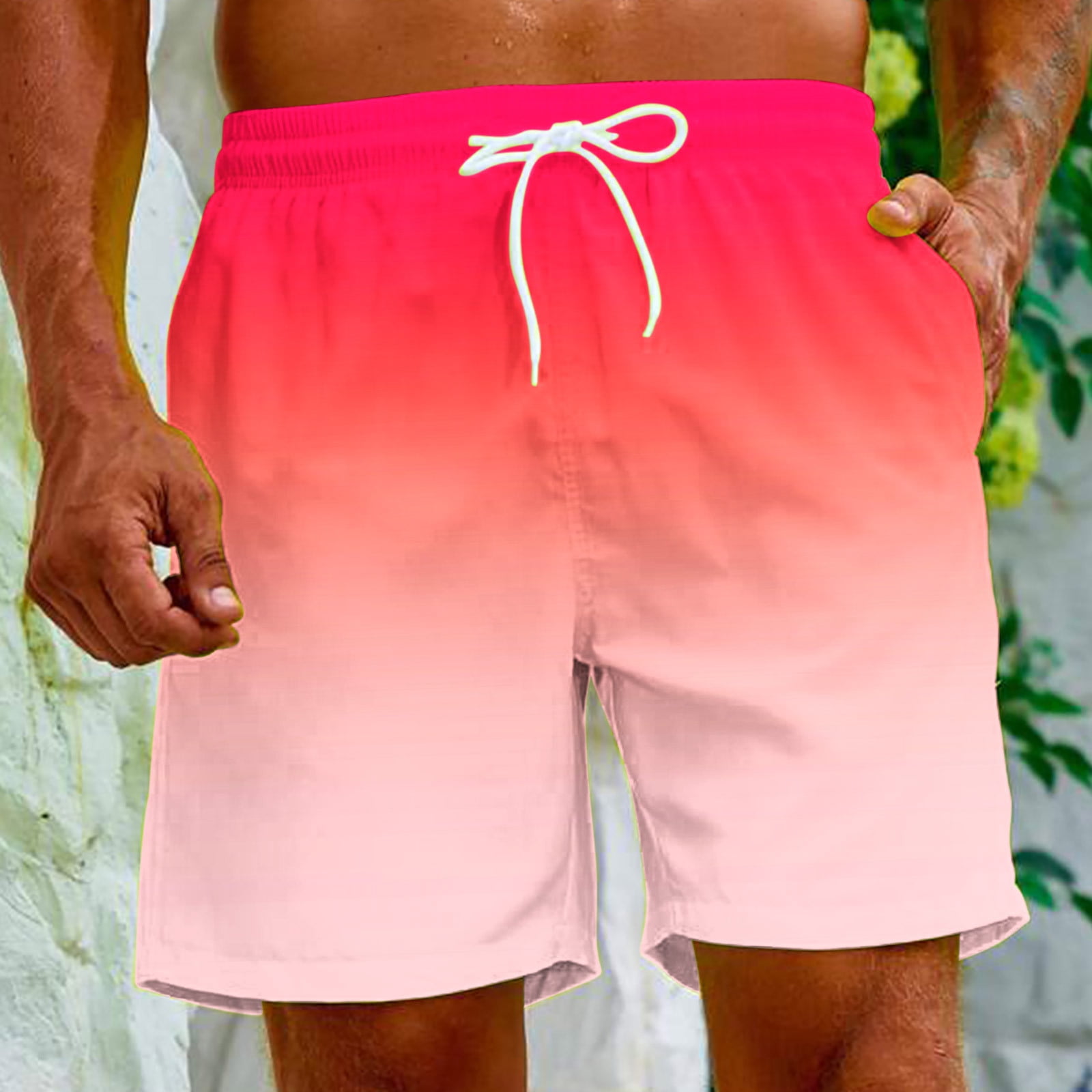 Xysaqa Men's Shorts, Mens Swim Trunks Men Casual Drawstring Gradient ...