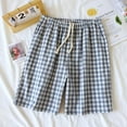 thumbnail image 1 of Xysaqa Men's Sleepwear Shorts Pajama Bottom Lounge Shorts Cotton Plaid Soft Comfy Elastic Waist Shorts with Pockets and Drawstring M-XL Clearance, 1 of 6