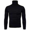 thumbnail image 1 of Xysaqa Men's Slim Fitted Turtleneck Sweater T-Shirts Basic Teeops Casual Long Sleeve Knitted Pullover Sweaters, 1 of 8