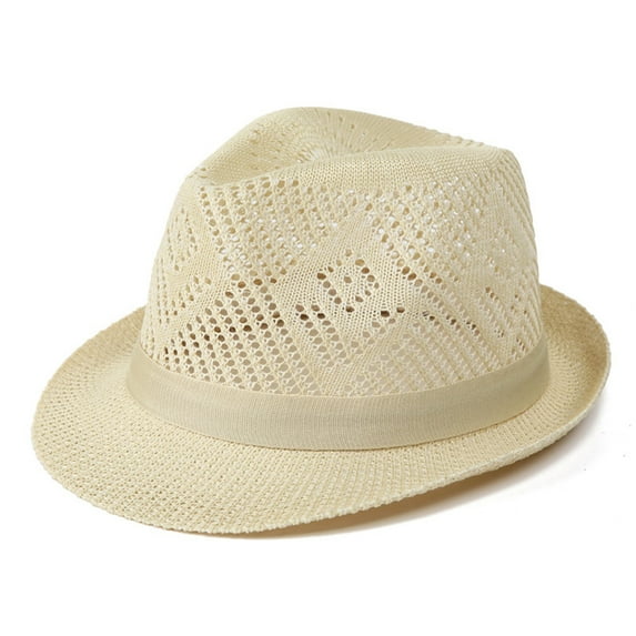 Xysaqa Men's Solid Color Mesh Fashion Sun Hat Breathable Formal Hat Summer Hat