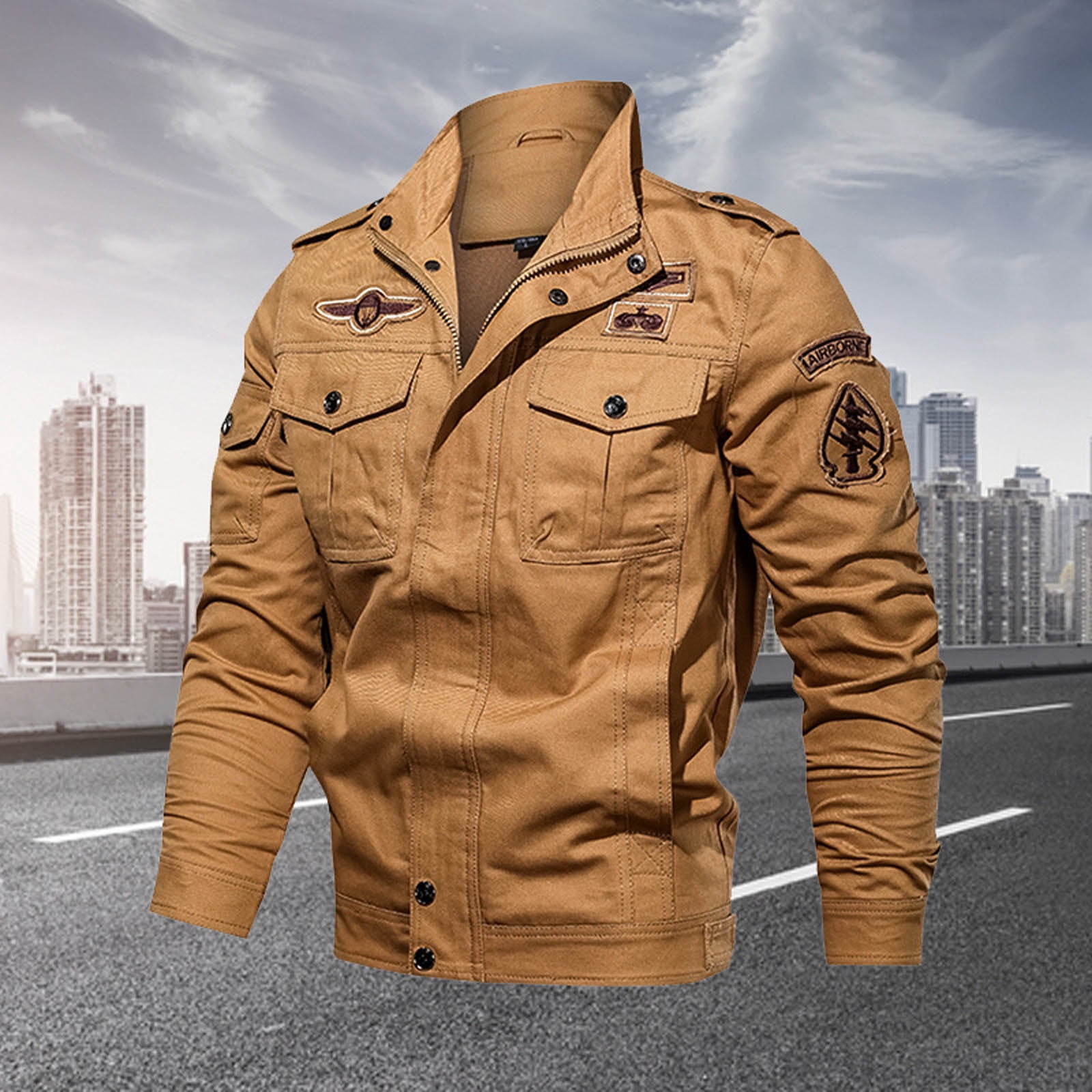 Xysaqa Men's Spring Fall Military Jackets Coat Cotton Lightweight Multi Pockets Zip Up Stand Collar Bomber Cargo Jacket Windbreaker M-6XL (Available in Big & Tall) - Walmart.com Xysaqa Men's Spring Fall Military Jackets Coat Cotton Lightweight Multi Pockets Zip Up Stand Collar Bomber Cargo Jacket Windbreaker M-6XL (Available in Big & Tall) - Walmart.com
