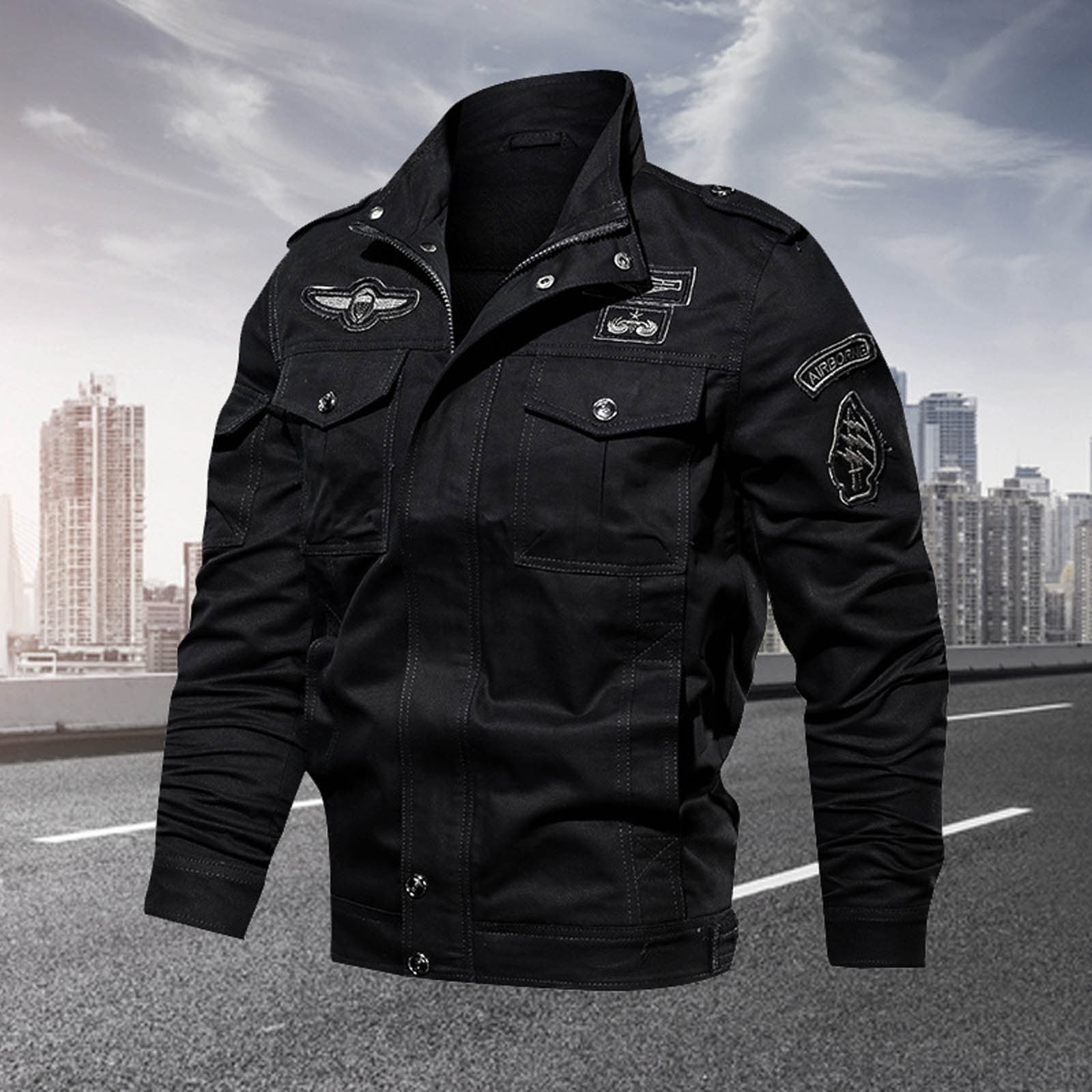 Xysaqa Men's Spring Fall Military Jackets Coat Cotton Lightweight Multi Pockets Zip Up Stand Collar Bomber Cargo Jacket Windbreaker M-6XL (Available Xysaqa Men's Spring Fall Military Jackets Coat Cotton Lightweight Multi Pockets Zip Up Stand Collar Bomber Cargo Jacket Windbreaker M-6XL (Available