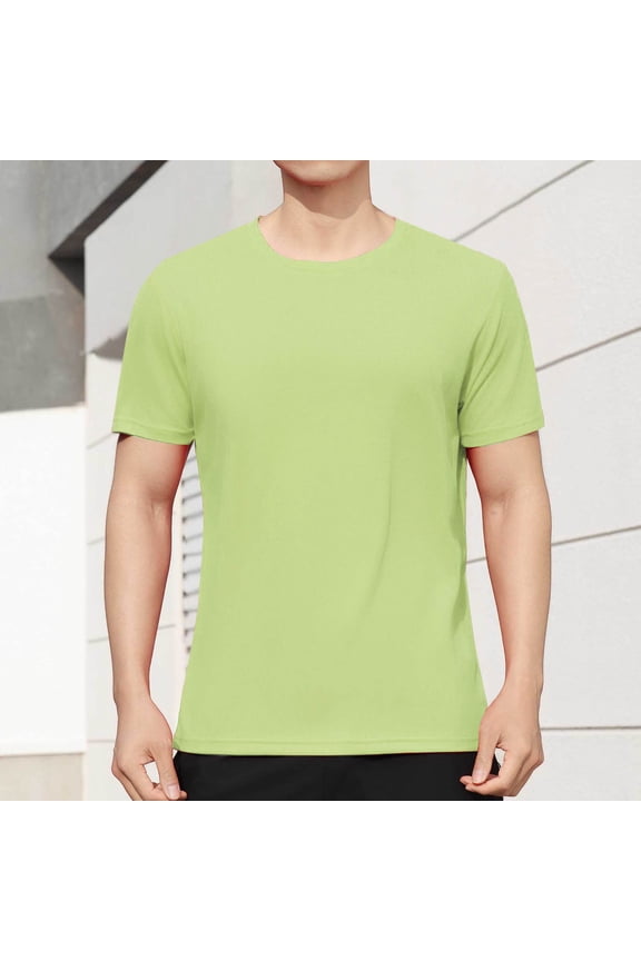 Men's Stretch Workout Running Shirts, Casual Short Sleeve Basic T-Shirts, Crewneck Gym Athletic Tee Mens Undershirts 2X 3X 4X Clearance(Available in Big & Tall)