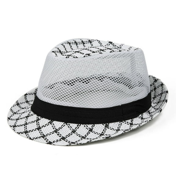 Xysaqa Men's Striped Mesh Fashion Sun Hat Breathable Formal Hat Summer Hat