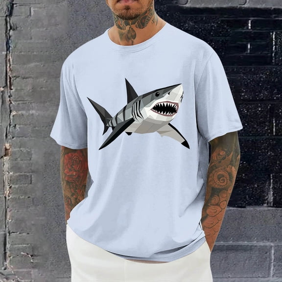 Xysaqa Men's Summer T-Shirts Loose Fit Funny Graphic Mens Big & Tall Shirts Short Sleeve Cool Printed Sport Top Casual Tees Fashion Tshirt 2X 3X 4X