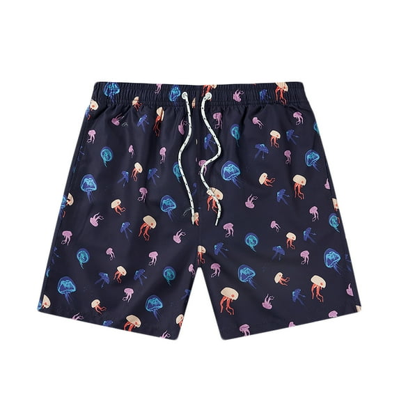 Xysaqa Men's Swim Trunks, Men Elastic Waist Gym Running Shorts Funny Printed Drawstring Summer Lightweight Beach Sports Shorts with Pockets S-2X Savings (size is small, please buy one size bigger)