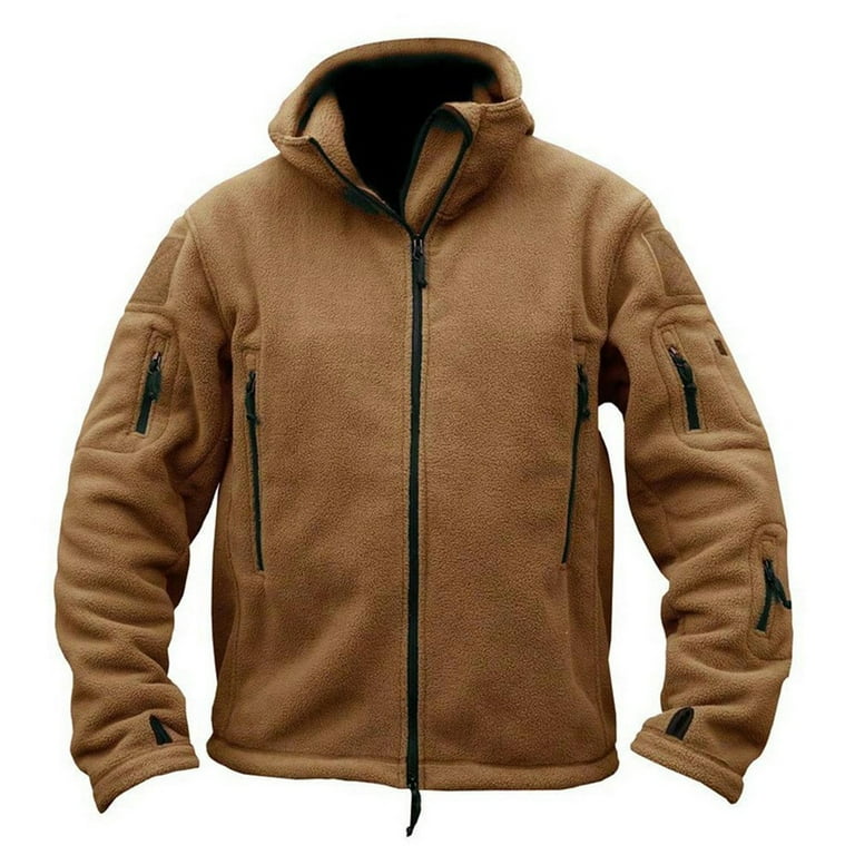 Xysaqa Men s Tacticals Jacket Fleeces Hoodie Full Zip Up Sherpas Jacket Midweight Windproof Work Military Jacket Coat M 4XL Available in Big Tall