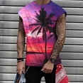 thumbnail image 1 of Xysaqa Men's Tank Tops Palm Tree Colorful Print, Novelty Graphic Summer Sleeveless Beach Hawaiian Shirt S-3XL, 1 of 5