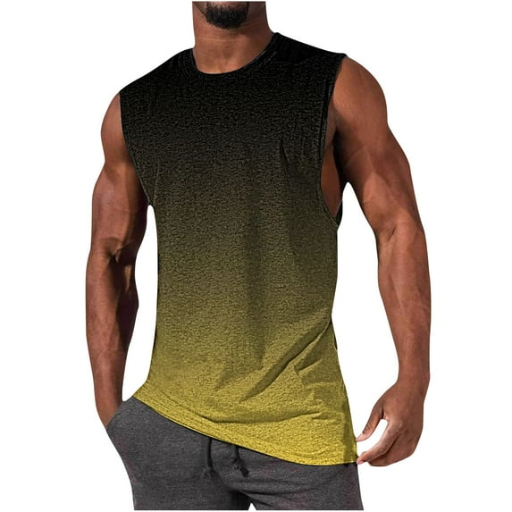 Xysaqa Men's Tank Tops Summer Sleeveless T Shirts for Men Gym Tops Muscle Tees Bodybuilding Fitness Workout T-Shirts Running Athletic Undershirts S-3XL