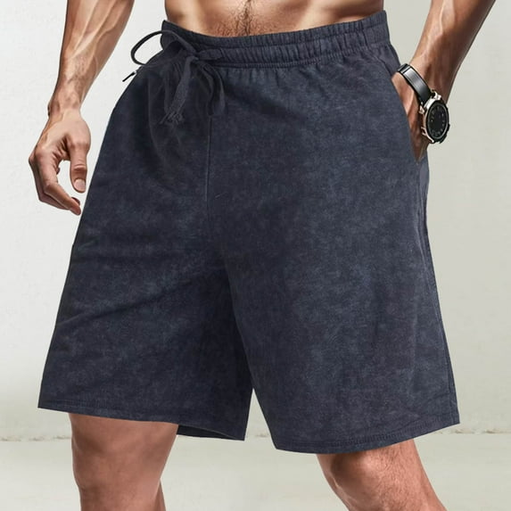 Xysaqa Men's Terry Fabric Lounge Shorts Mens Soft Comfortable Straight Leg Work Shorts Loose Gym Workout Shorts Casual Pull on Sweat Shorts with Pockets