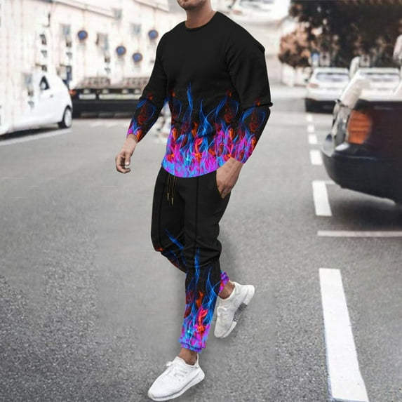 Xysaqa Men's Tracksuit 2 Piece Casual Long Sleeve Pullover Jogging Pants Outfits Athletic Suit Sweatsuit for Men Big & Tall S-4XL