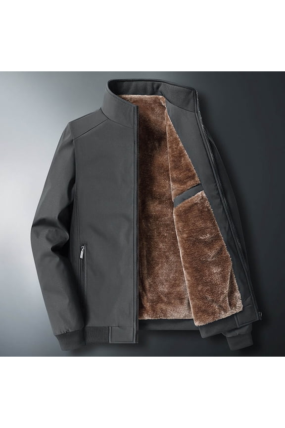 Men's Winter Full-Zip Sherpa's Sweatshirt Fleeces Lined Work Jacket Casual Thick Warm Comfy Coat Outwear with Pockets M-5XL Big & Tall Sizes