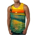 thumbnail image 1 of Xysaqa Mens Beach Hawaiian Tank Tops, 3D Graphic Seaside Printed Sleeveless Tee, Casual Summer Sports Gym Workout T Shirt for Men Big & Tall M-6XL, 1 of 5
