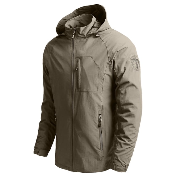 Xysaqa Mens Casual Lightweight Drawstring Hooded Windbreaker Jacket Outdoor Classic Sports Zip Hoodies Coat M-5XL Big & Tall