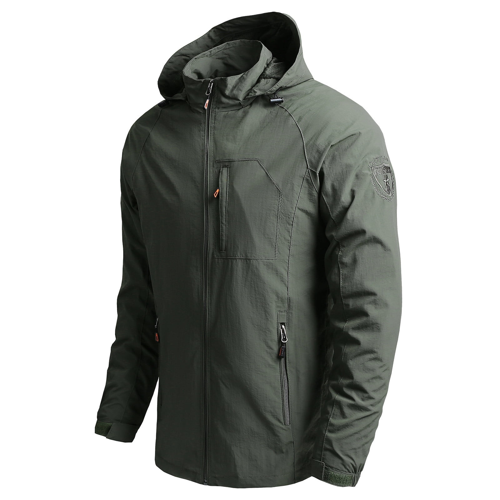 Xysaqa Mens Casual Lightweight Drawstring Hooded Windbreaker Jacket Outdoor Classic Sports Zip Hoodies Coat M 5XL Big Tall Walmart