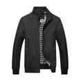thumbnail image 1 of Xysaqa Mens Casual Lightweight Zip Up Bomber Jackets Solid Long Sleeve Windbreaker Coat Jackets with Pockets Fashion Spring Fall Clothes 3X 4X 5X (Available in Big & Tall), 1 of 2