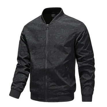 Xysaqa Mens Casual Lightweight Zip Up Bomber Jackets Solid Long Sleeve Windbreaker Coat Jackets with Pockets Fashion Spring Fall Clothes 3X 4X 5X (Available in Big & Tall)