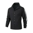 thumbnail image 1 of Xysaqa Mens Casual Lightweight Zip Up Bomber Jackets Solid Long Sleeve Windbreaker Coat Jackets with Pockets Fashion Spring Fall Clothes Big & Tall Jacket 2X 3X 4X Clearance, 1 of 4