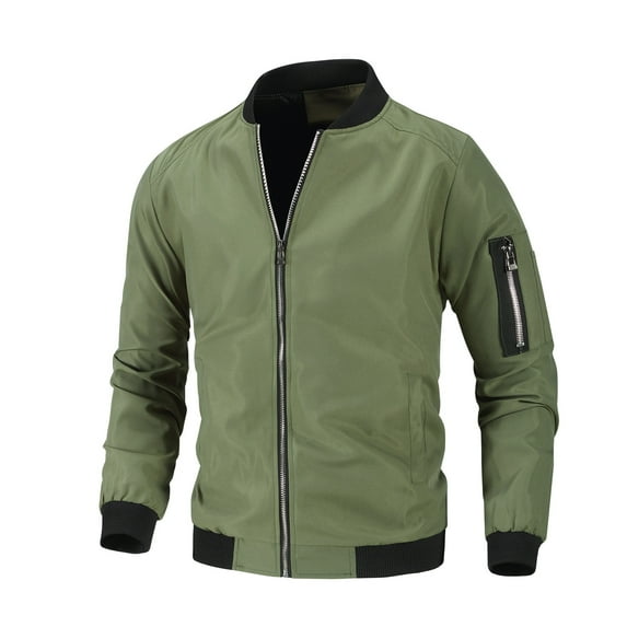 Xysaqa Mens Casual Lightweight Zip Up Bomber Jackets Solid Long Sleeve Windbreaker Coat Jackets with Pockets Fashion Spring Fall Clothes Big & Tall Jacket 3X 4X 5X 6X Clearance